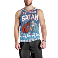 Jesus Not To Day Satan Christmas Men Tank Top Funny Xmas Holiday Patterns - Wonder Print Shop