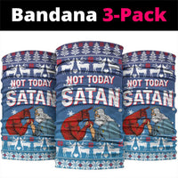 Jesus Not To Day Satan Christmas Neck Gaiter Funny Xmas Holiday Patterns - Wonder Print Shop