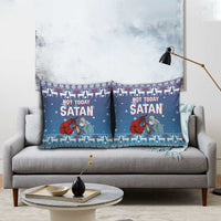 Jesus Not To Day Satan Christmas Pillow Cover Funny Xmas Holiday Patterns - Wonder Print Shop