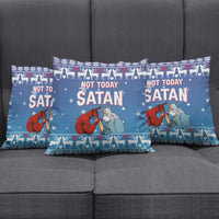Jesus Not To Day Satan Christmas Pillow Cover Funny Xmas Holiday Patterns - Wonder Print Shop
