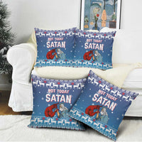 Jesus Not To Day Satan Christmas Pillow Cover Funny Xmas Holiday Patterns - Wonder Print Shop