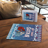 Jesus Not To Day Satan Christmas Puzzle Funny Xmas Holiday Patterns - Wonder Print Shop