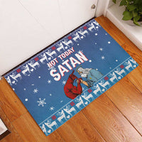 Jesus Not To Day Satan Christmas Rubber Doormat Funny Xmas Holiday Patterns - Wonder Print Shop