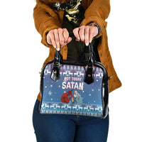 Jesus Not To Day Satan Christmas Shoulder Handbag Funny Xmas Holiday Patterns - Wonder Print Shop