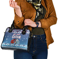Jesus Not To Day Satan Christmas Shoulder Handbag Funny Xmas Holiday Patterns - Wonder Print Shop