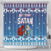 Jesus Not To Day Satan Christmas Shower Curtain Funny Xmas Holiday Patterns - Wonder Print Shop