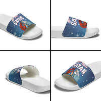 Jesus Not To Day Satan Christmas Slide Sandals Funny Xmas Holiday Patterns - Wonder Print Shop
