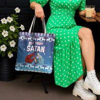 Jesus Not To Day Satan Christmas Tote Bag Funny Xmas Holiday Patterns - Wonder Print Shop