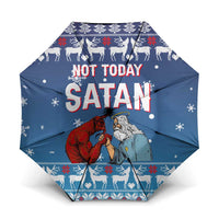 Jesus Not To Day Satan Christmas Umbrella Funny Xmas Holiday Patterns - Wonder Print Shop