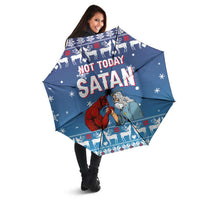 Jesus Not To Day Satan Christmas Umbrella Funny Xmas Holiday Patterns - Wonder Print Shop