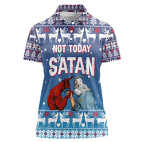 Jesus Not To Day Satan Christmas Women Polo Shirt Funny Xmas Holiday Patterns - Wonder Print Shop
