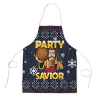 Jesus Party Savior Christmas Apron Funny Xmas Holiday Patterns - Wonder Print Shop