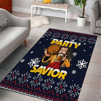 Jesus Party Savior Christmas Area Rug Funny Xmas Holiday Patterns - Wonder Print Shop