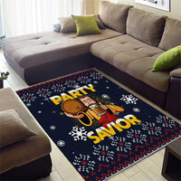 Jesus Party Savior Christmas Area Rug Funny Xmas Holiday Patterns - Wonder Print Shop