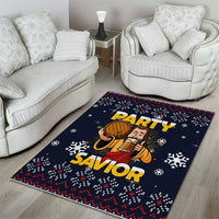 Jesus Party Savior Christmas Area Rug Funny Xmas Holiday Patterns - Wonder Print Shop