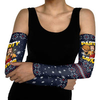 Jesus Party Savior Christmas Arm Sleeves Funny Xmas Holiday Patterns - Wonder Print Shop