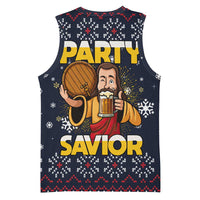 Jesus Party Savior Christmas Basketball Jersey Funny Xmas Holiday Patterns - Wonder Print Shop