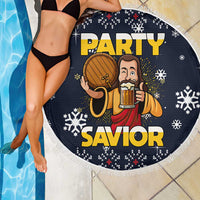 Jesus Party Savior Christmas Beach Blanket Funny Xmas Holiday Patterns - Wonder Print Shop