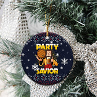 Jesus Party Savior Christmas Ceramic Ornament Funny Xmas Holiday Patterns - Wonder Print Shop