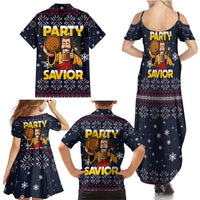 Jesus Party Savior Christmas Family Matching Summer Maxi Dress and Hawaiian Shirt Funny Xmas Holiday Patterns - Wonder Print Shop