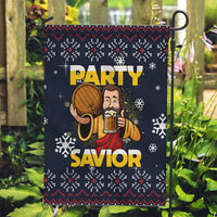 Jesus Party Savior Christmas Garden Flag Funny Xmas Holiday Patterns - Wonder Print Shop