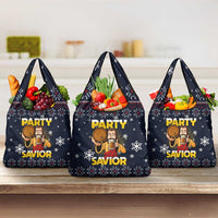 Jesus Party Savior Christmas Grocery Bag Funny Xmas Holiday Patterns - Wonder Print Shop