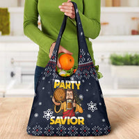 Jesus Party Savior Christmas Grocery Bag Funny Xmas Holiday Patterns - Wonder Print Shop