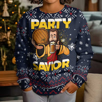 Jesus Party Savior Christmas Kid Ugly Christmas Sweater Funny Xmas Holiday Patterns - Wonder Print Shop