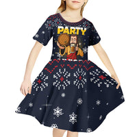 Jesus Party Savior Christmas Kid Short Sleeve Dress Funny Xmas Holiday Patterns - Wonder Print Shop