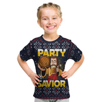 Jesus Party Savior Christmas Kid T Shirt Funny Xmas Holiday Patterns - Wonder Print Shop