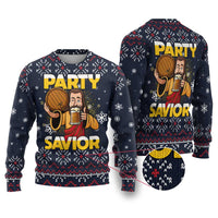Jesus Party Savior Christmas Ugly Christmas Sweater Funny Xmas Holiday Patterns - Wonder Print Shop