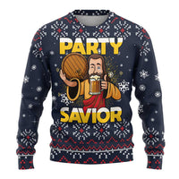 Jesus Party Savior Christmas Ugly Christmas Sweater Funny Xmas Holiday Patterns - Wonder Print Shop