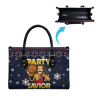 Jesus Party Savior Christmas Leather Bag Funny Xmas Holiday Patterns - Wonder Print Shop