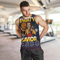 Jesus Party Savior Christmas Men Tank Top Funny Xmas Holiday Patterns - Wonder Print Shop