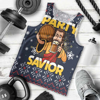 Jesus Party Savior Christmas Men Tank Top Funny Xmas Holiday Patterns - Wonder Print Shop