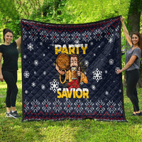Jesus Party Savior Christmas Quilt Funny Xmas Holiday Patterns - Wonder Print Shop