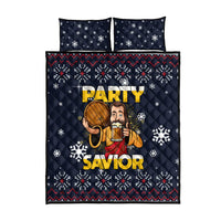 Jesus Party Savior Christmas Quilt Bed Set Funny Xmas Holiday Patterns - Wonder Print Shop