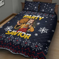 Jesus Party Savior Christmas Quilt Bed Set Funny Xmas Holiday Patterns - Wonder Print Shop