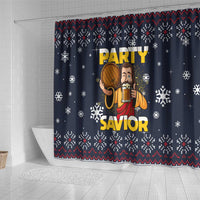 Jesus Party Savior Christmas Shower Curtain Funny Xmas Holiday Patterns - Wonder Print Shop