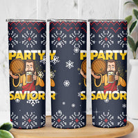 Jesus Party Savior Christmas Skinny Tumbler Funny Xmas Holiday Patterns - Wonder Print Shop