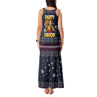Jesus Party Savior Christmas Tank Maxi Dress Funny Xmas Holiday Patterns - Wonder Print Shop