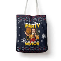 Jesus Party Savior Christmas Tote Bag Funny Xmas Holiday Patterns - Wonder Print Shop