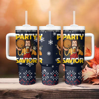 Jesus Party Savior Christmas Tumbler With Handle Funny Xmas Holiday Patterns - Wonder Print Shop