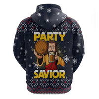Jesus Party Savior Christmas Zip Hoodie Funny Xmas Holiday Patterns - Wonder Print Shop