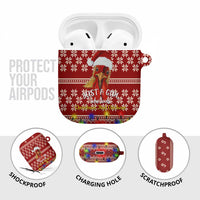 Just A Girl Who Loves Christmas And Chickens Christmas AirPods Case Funny Xmas Holiday Patterns - Wonder Print Shop