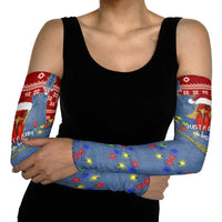Just A Girl Who Loves Christmas And Chickens Christmas Arm Sleeves Funny Xmas Holiday Patterns - Wonder Print Shop