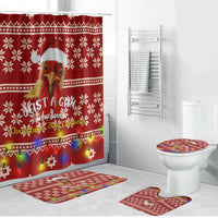 Just A Girl Who Loves Christmas And Chickens Christmas Bathroom Set Funny Xmas Holiday Patterns - Wonder Print Shop