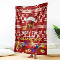 Just A Girl Who Loves Christmas And Chickens Christmas Blanket Funny Xmas Holiday Patterns - Wonder Print Shop