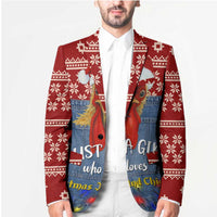 Just A Girl Who Loves Christmas And Chickens Christmas Blazer Funny Xmas Holiday Patterns - Wonder Print Shop