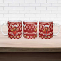 Just A Girl Who Loves Christmas And Chickens Christmas Ceramic Mug Funny Xmas Holiday Patterns - Wonder Print Shop
